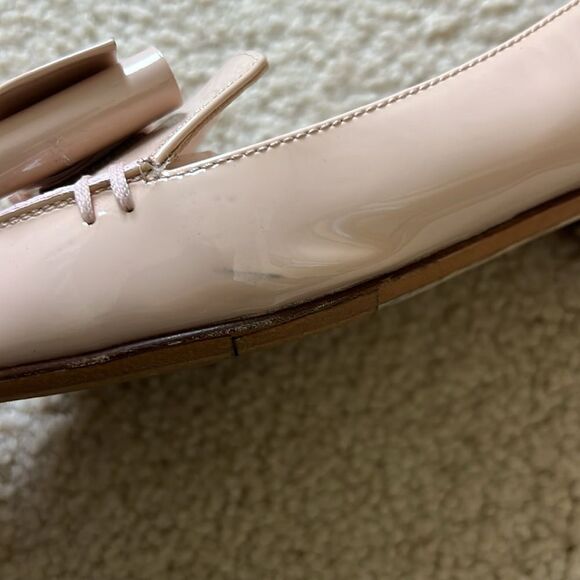 Nicholas Kirkwood Bow Accent Patent Leather Beya Flats Blush Size 35 - Picture 5 of 9